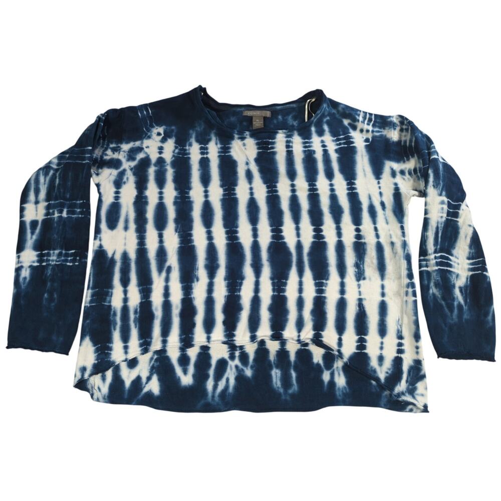 Vicinity Tie Dye Long Sleeve Top XL Blue White Cotton Boho Casual Shirt